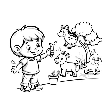 Illustration of painting activityのイラスト素材