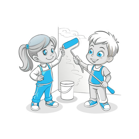 Illustration of painting activityのイラスト素材