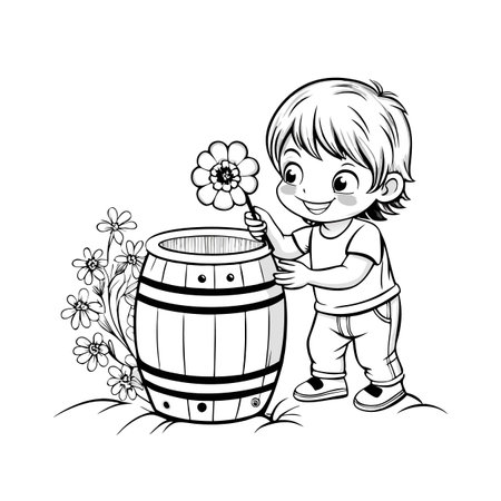 Illustration of painting activityのイラスト素材