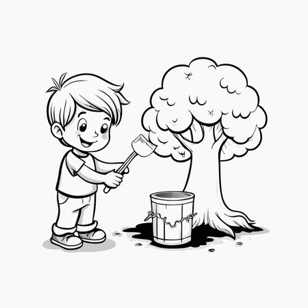 Illustration of painting activityのイラスト素材