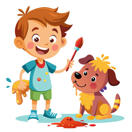 Illustration of painting activityのイラスト素材