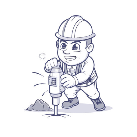Illustration of construction work cartoon charactersのイラスト素材
