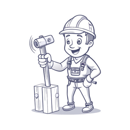 Illustration of construction work cartoon charactersのイラスト素材