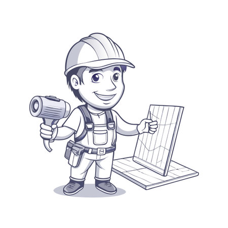 Illustration of construction work cartoon charactersのイラスト素材
