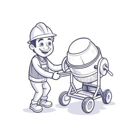 Illustration of construction work cartoon charactersのイラスト素材