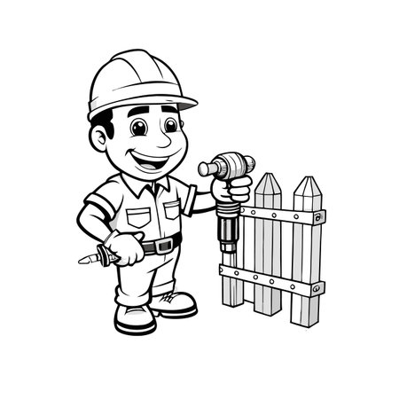 Illustration of construction work cartoon charactersのイラスト素材