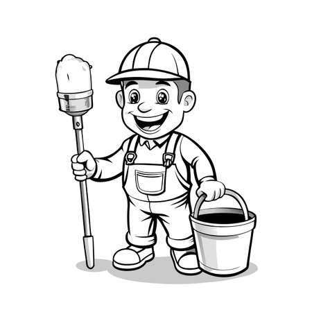 Illustration of construction work cartoon charactersのイラスト素材