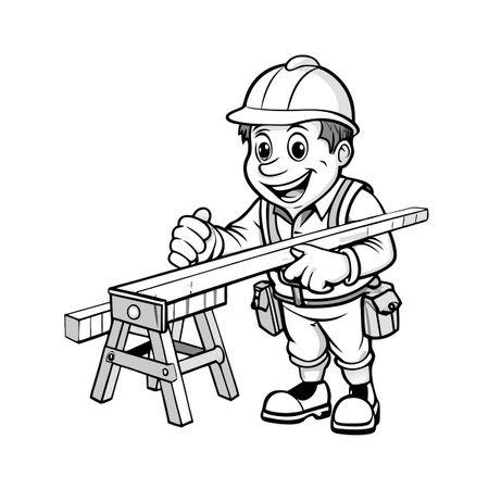 Illustration of construction work cartoon charactersのイラスト素材