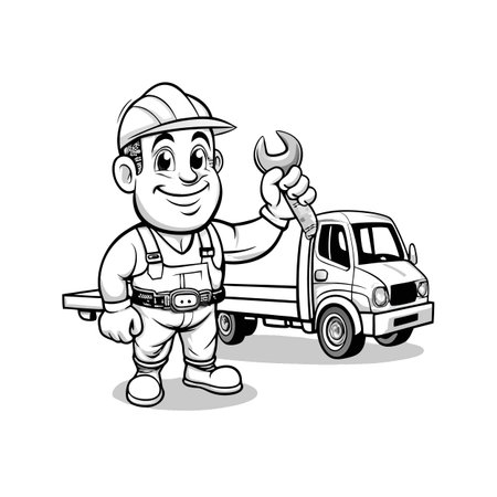 Illustration of construction work cartoon charactersのイラスト素材