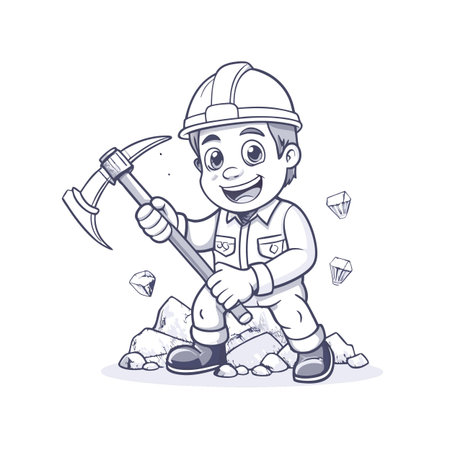 Illustration of construction work cartoon charactersのイラスト素材