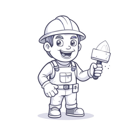 Illustration of construction work cartoon charactersのイラスト素材