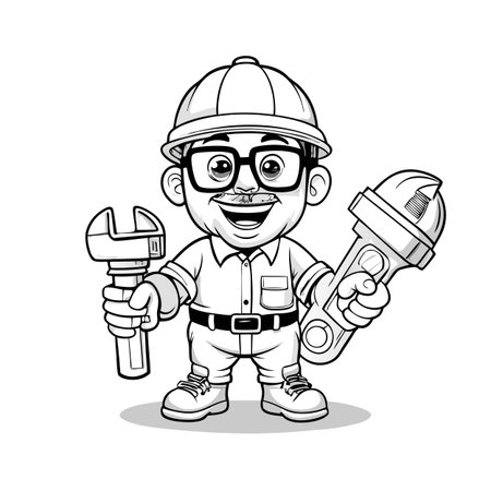 Illustration of construction work cartoon charactersのイラスト素材