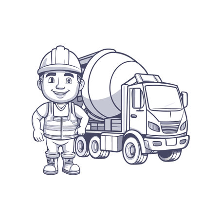 Illustration of construction work cartoon charactersのイラスト素材