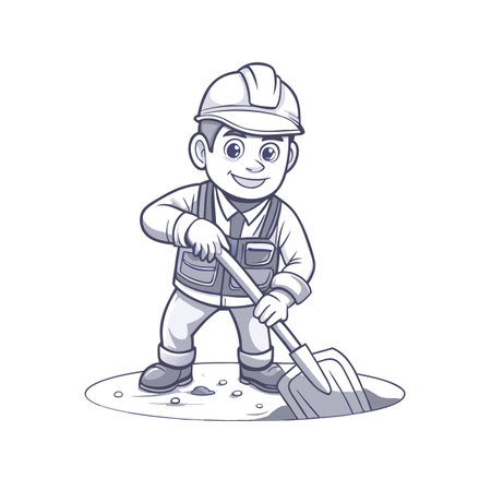 Illustration of construction work cartoon charactersのイラスト素材