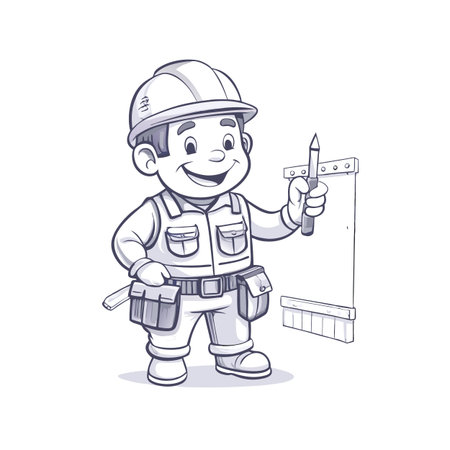 Illustration of construction work cartoon charactersのイラスト素材