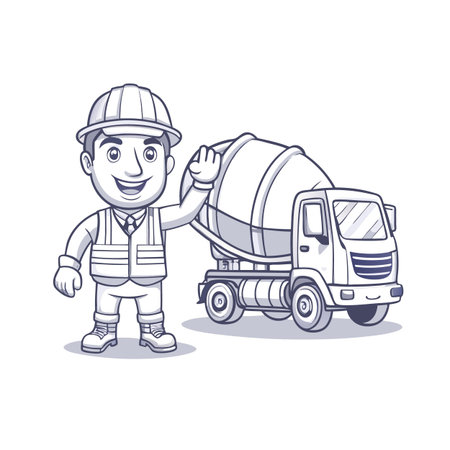 Illustration of construction work cartoon charactersのイラスト素材