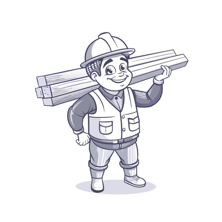 Illustration of construction work cartoon charactersのイラスト素材
