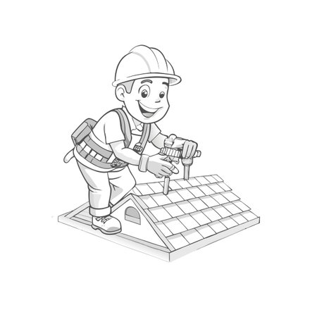 Illustration of construction work cartoon charactersのイラスト素材
