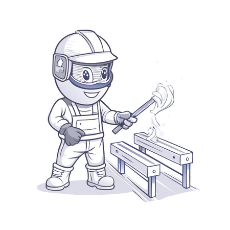 Illustration of construction work cartoon charactersのイラスト素材