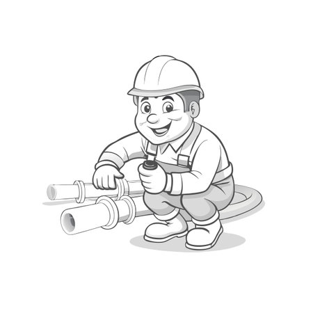 Illustration of construction work cartoon charactersのイラスト素材