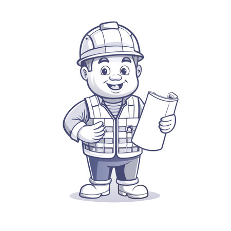 Illustration of construction work cartoon charactersのイラスト素材