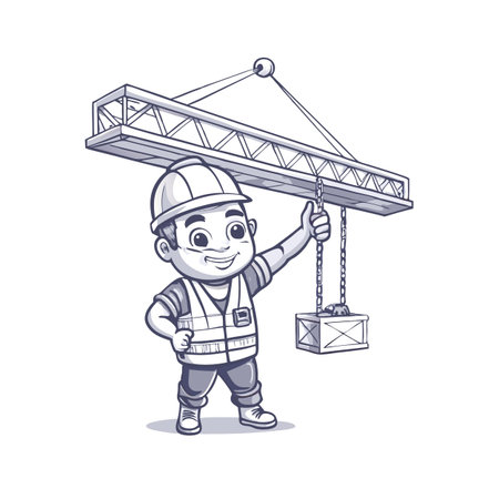 Illustration of construction work cartoon charactersのイラスト素材