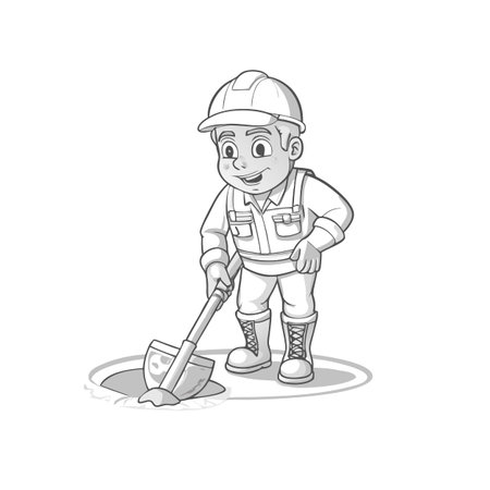 Illustration of construction work cartoon charactersのイラスト素材