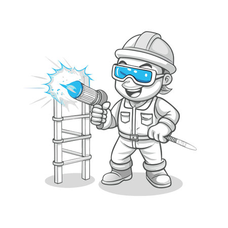 Illustration of construction work cartoon charactersのイラスト素材