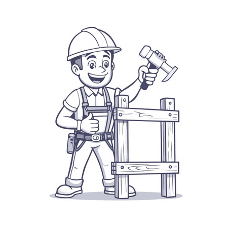 Illustration of construction work cartoon charactersのイラスト素材