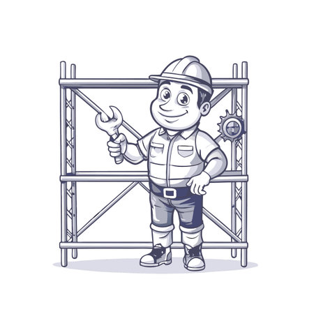 Illustration of construction work cartoon charactersのイラスト素材