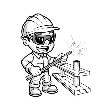 Illustration of construction work cartoon charactersのイラスト素材