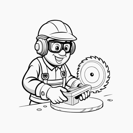 Illustration of construction work cartoon charactersのイラスト素材