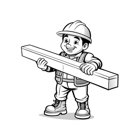 Illustration of construction work cartoon charactersのイラスト素材
