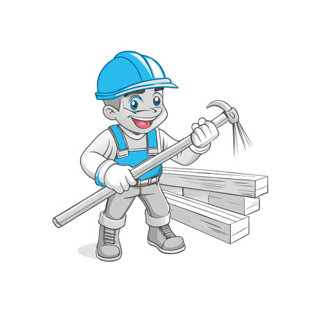 Illustration of construction work cartoon charactersのイラスト素材