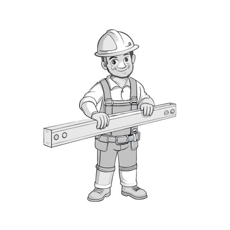 Illustration of construction work cartoon characters