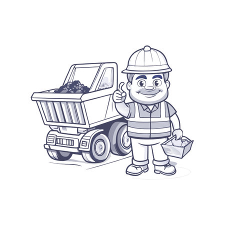 Illustration of construction work cartoon charactersのイラスト素材