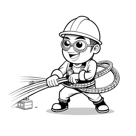 Illustration of construction work cartoon charactersのイラスト素材