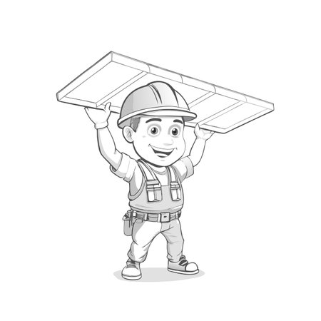 Illustration of construction work cartoon charactersのイラスト素材