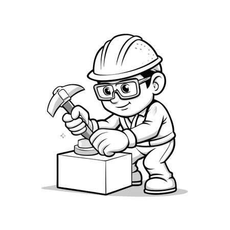 Illustration of construction work cartoon charactersのイラスト素材