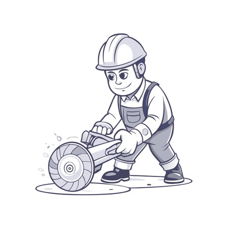 Illustration of construction work cartoon charactersのイラスト素材