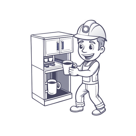 Illustration of construction work cartoon charactersのイラスト素材