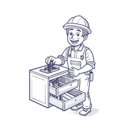 Illustration of construction work cartoon charactersのイラスト素材