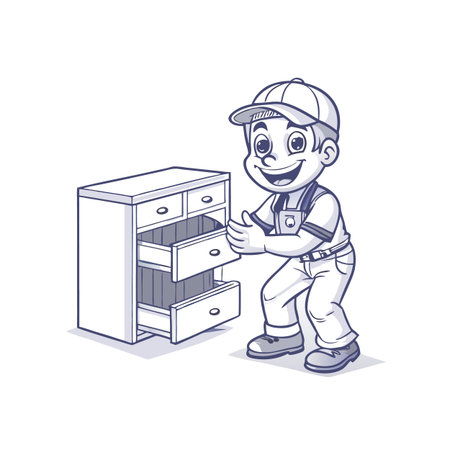 Illustration of construction work cartoon charactersのイラスト素材