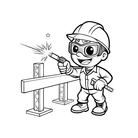 Illustration of construction work cartoon charactersのイラスト素材