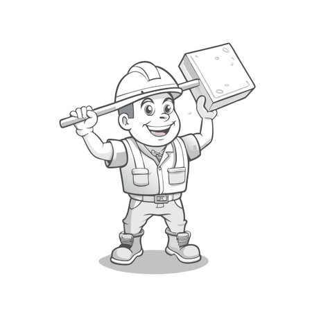Illustration of construction work cartoon charactersのイラスト素材