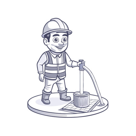 Illustration of construction work cartoon charactersのイラスト素材
