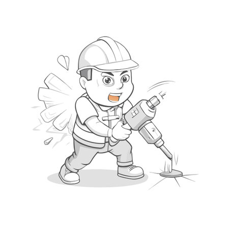 Illustration of construction work cartoon charactersのイラスト素材