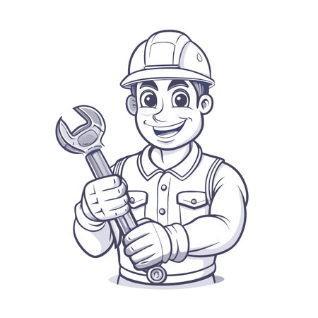 Illustration of construction work cartoon charactersのイラスト素材