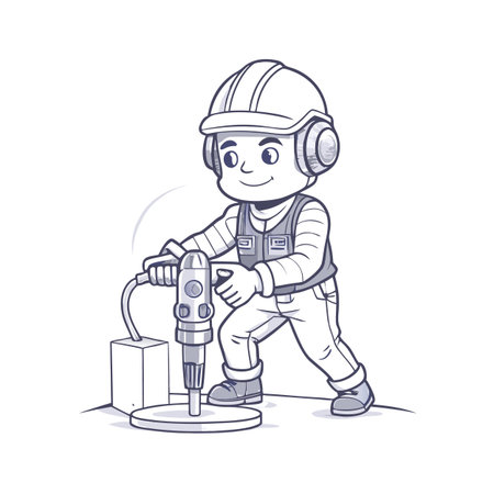 Illustration of construction work cartoon charactersのイラスト素材