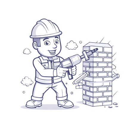 Illustration of construction work cartoon charactersのイラスト素材